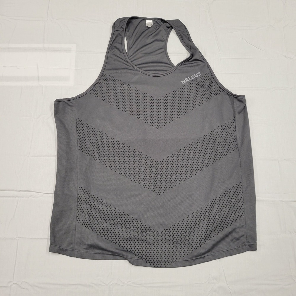 Neleus dark gray mesh athletic Tank Top size 2XL